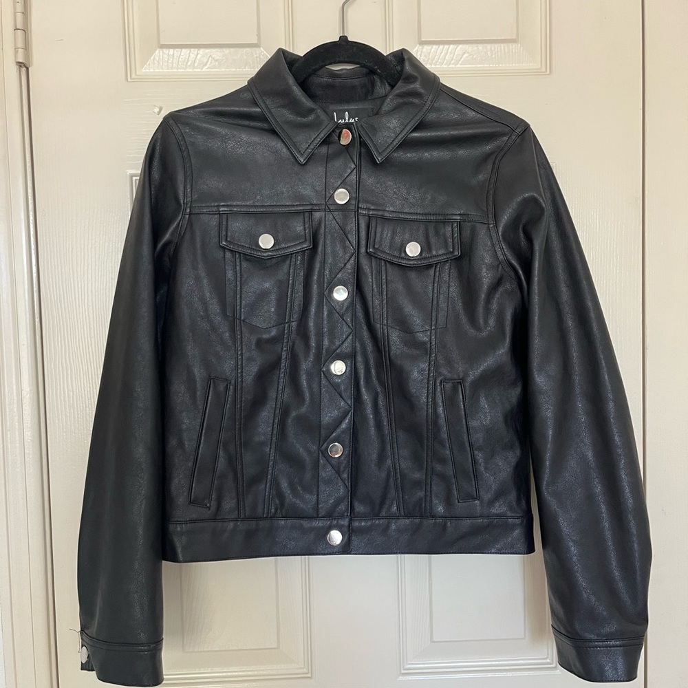 Lulu’s Let’s Rock It Faux Leather Trucker Jacket